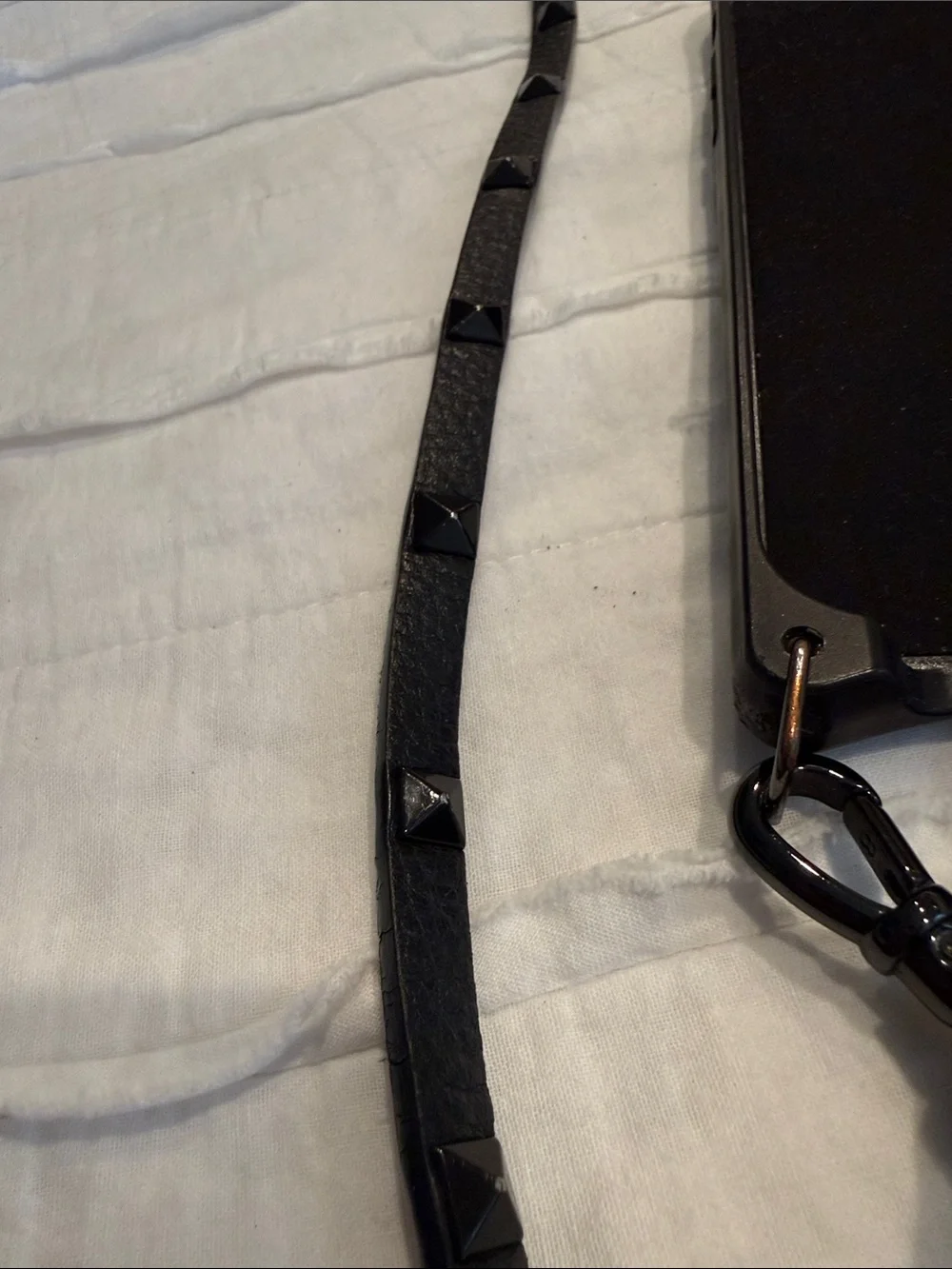 Bandolier Black Leather Crossbody Phone case size 12 Pro Max